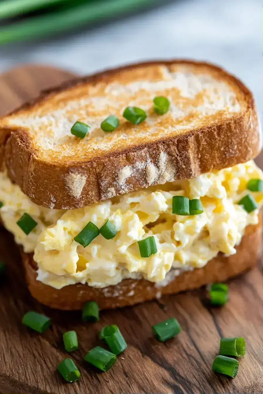 Tamago Sando served with fresh fruit and tea