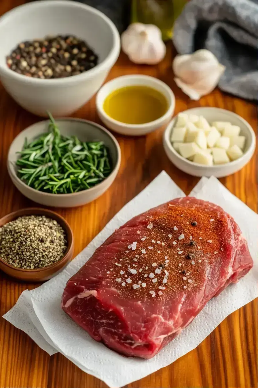 Mixing dry rub for tri-tip BEEF with herbs and spices