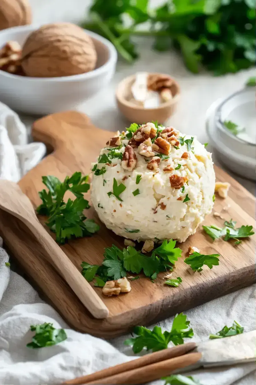 Nutrition-packed Vegan Cheese Ball with fresh herbs