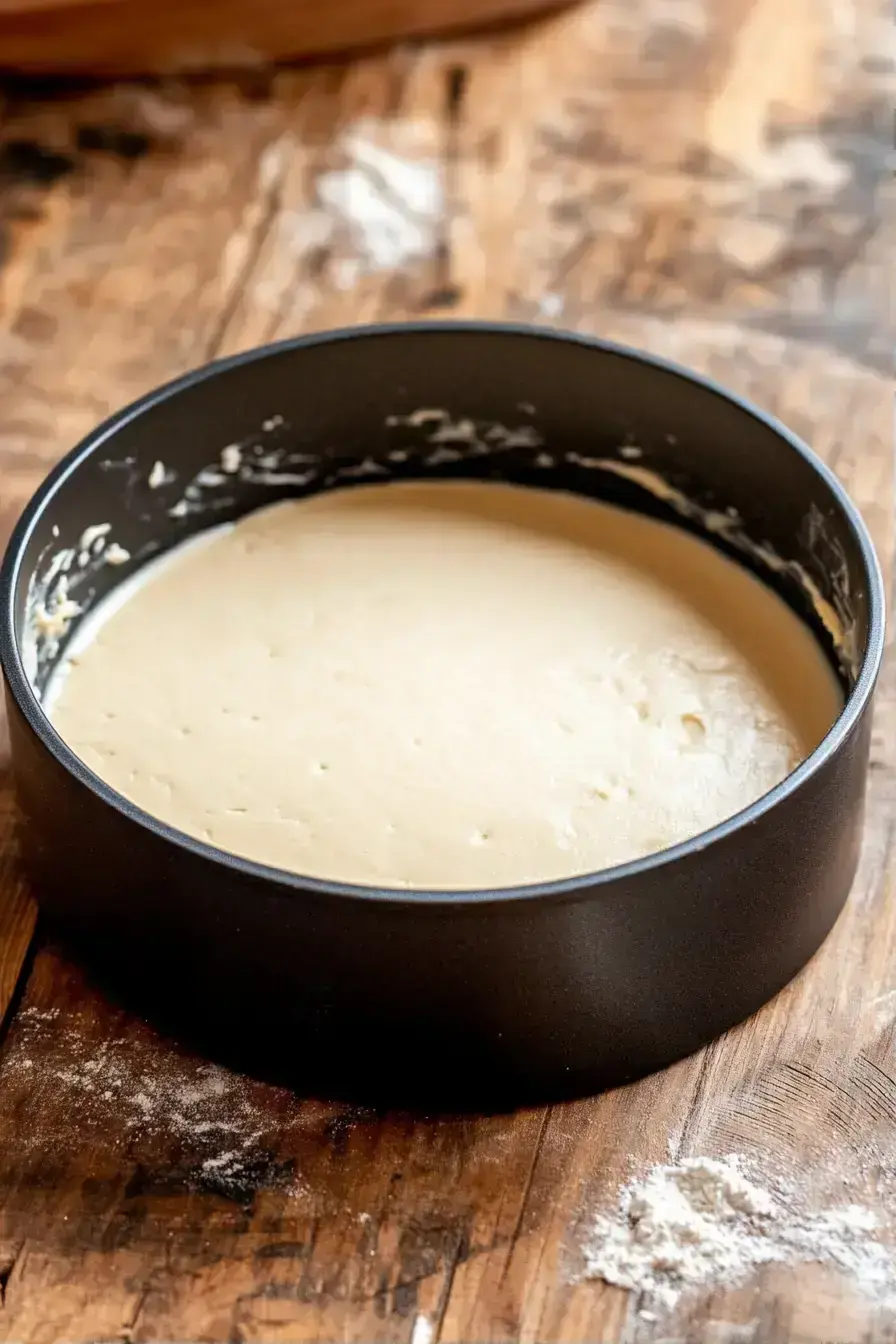 The final no-dairy vanilla layer cake cooling on a wire rack