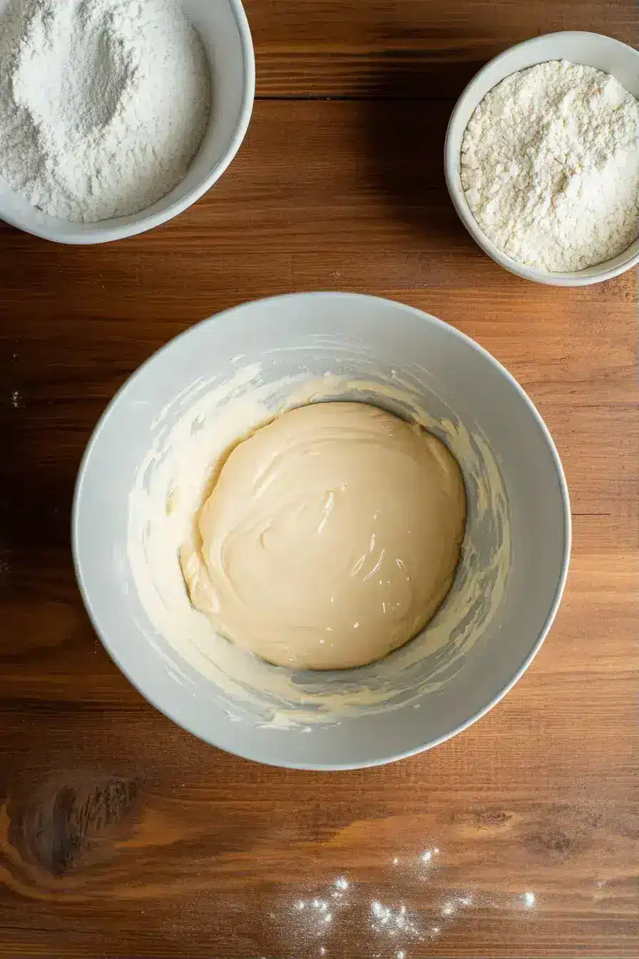 Combining dry and wet ingredients for Zombie Brain Explosion Cupcakes