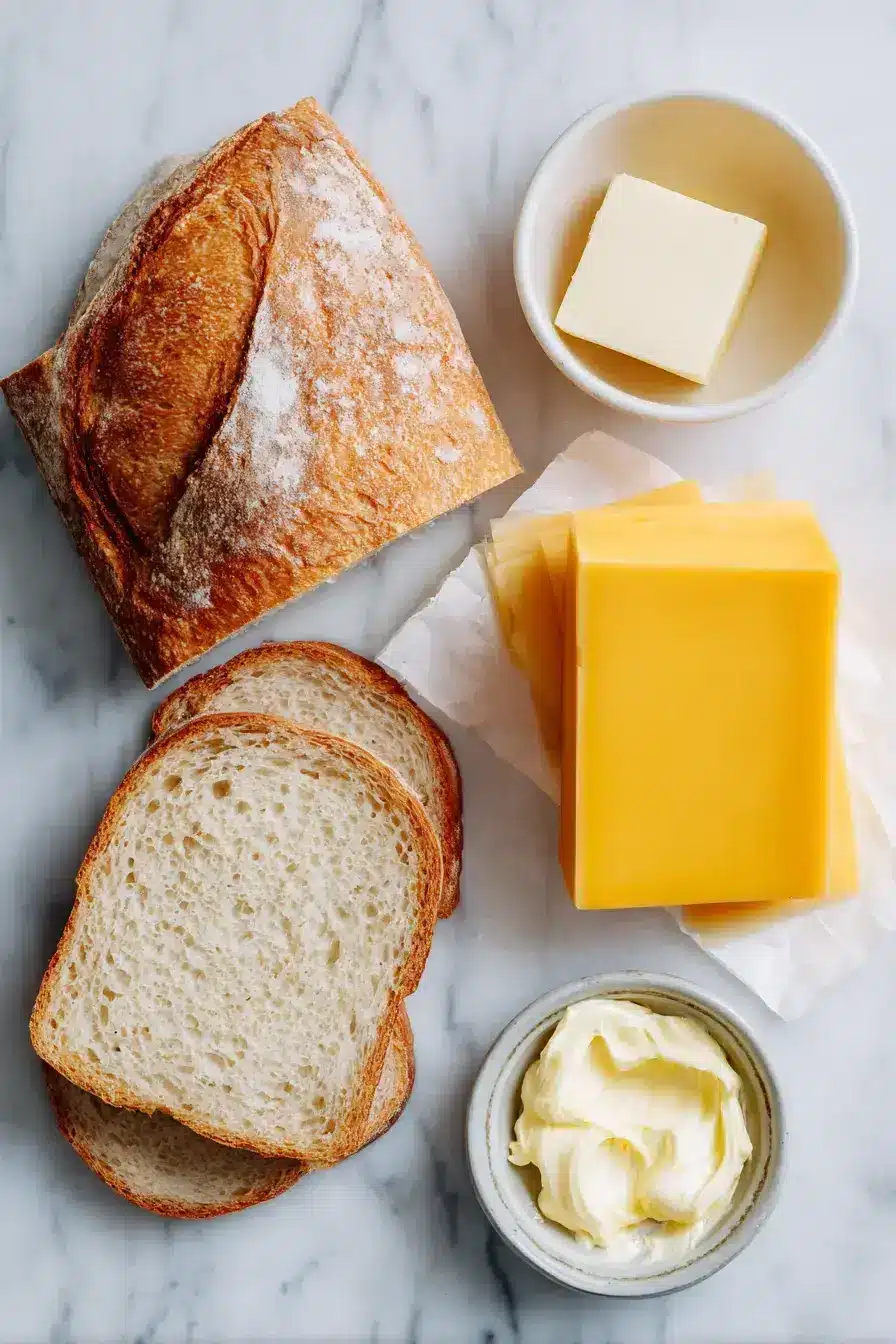 Air Fryer Grilled Cheese ingredients
