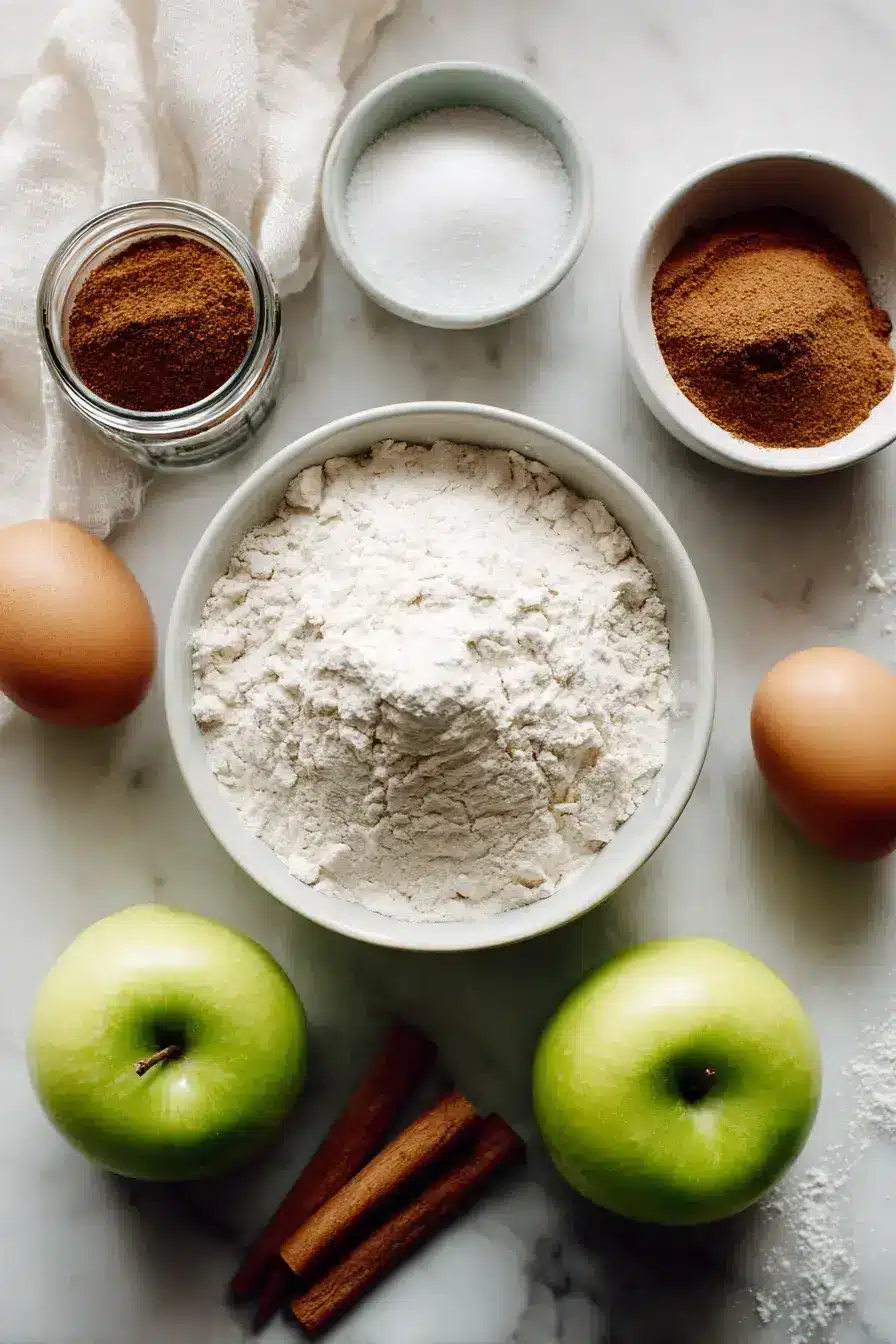 Ingredients for making Homemade Apple Pie Cinnamon Rolls