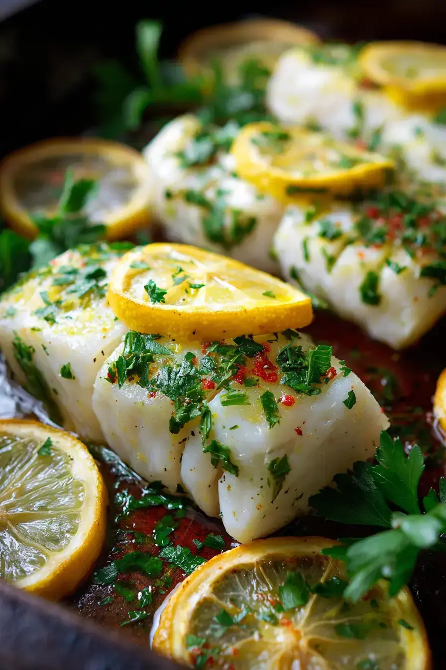 serving Baked Cod for dinner