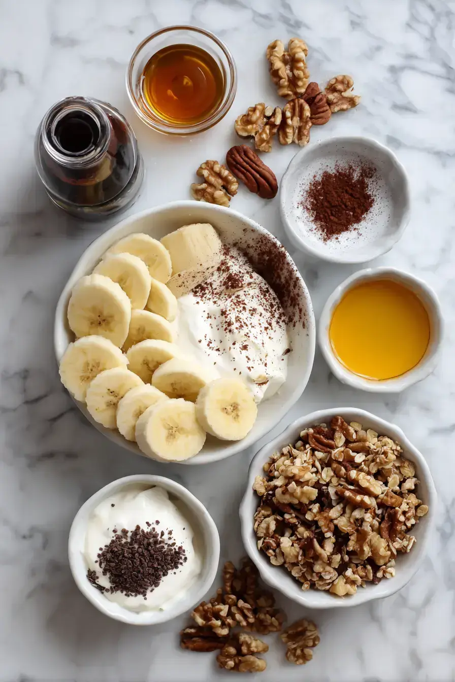 Banana Chocolate Yogurt Bowl ingredients