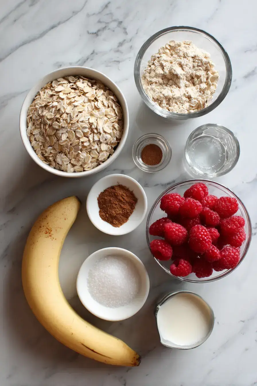 Banana Raspberry Oatmeal ingredients