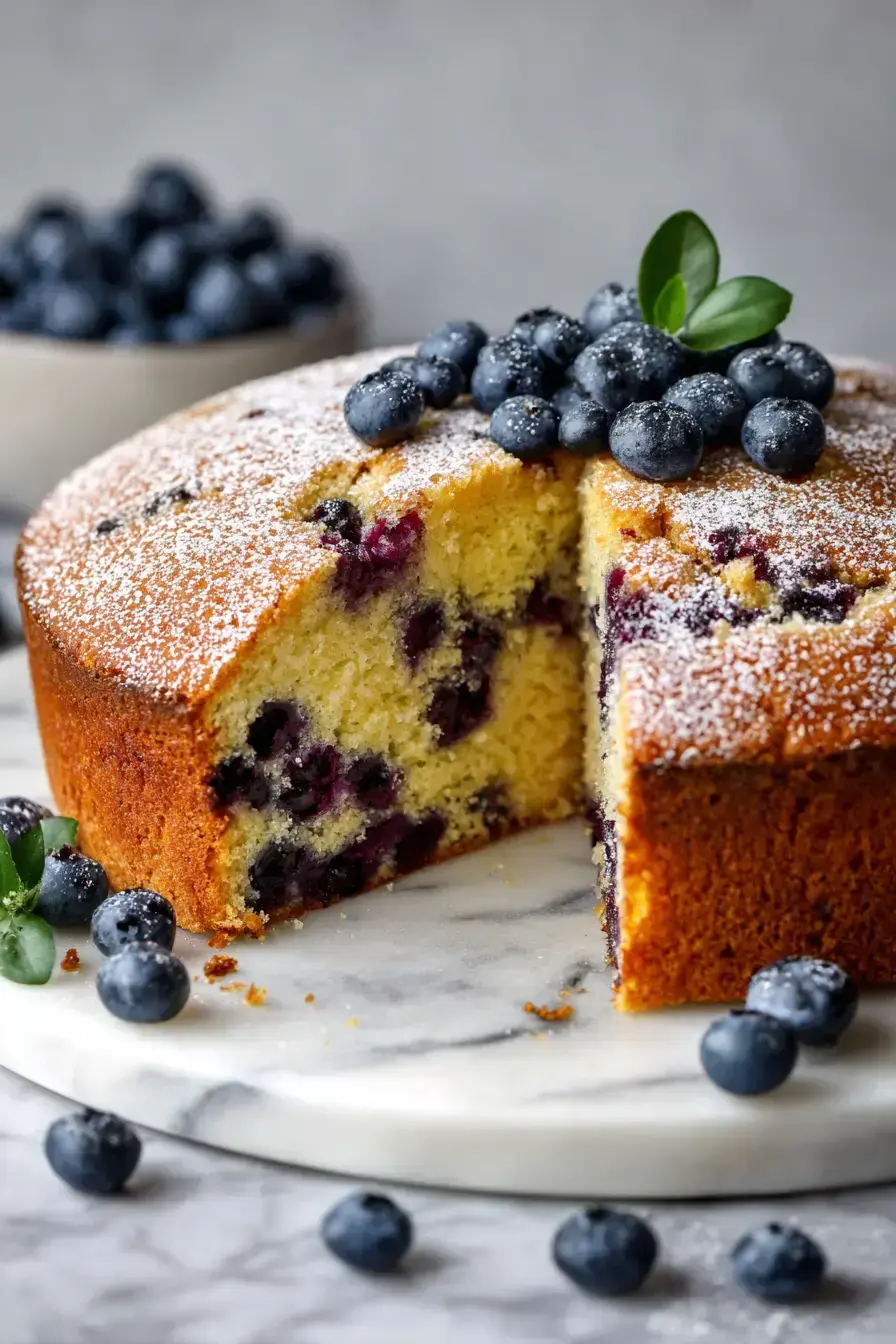 Blueberry Cake Recipe serving suggestion