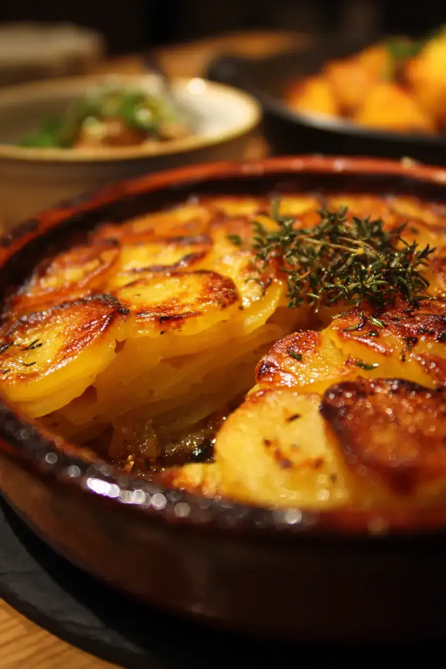 serving Boulangere Potatoes for dinner