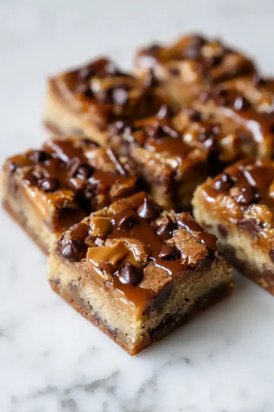 Serving Candy Bar Blondies for dessert