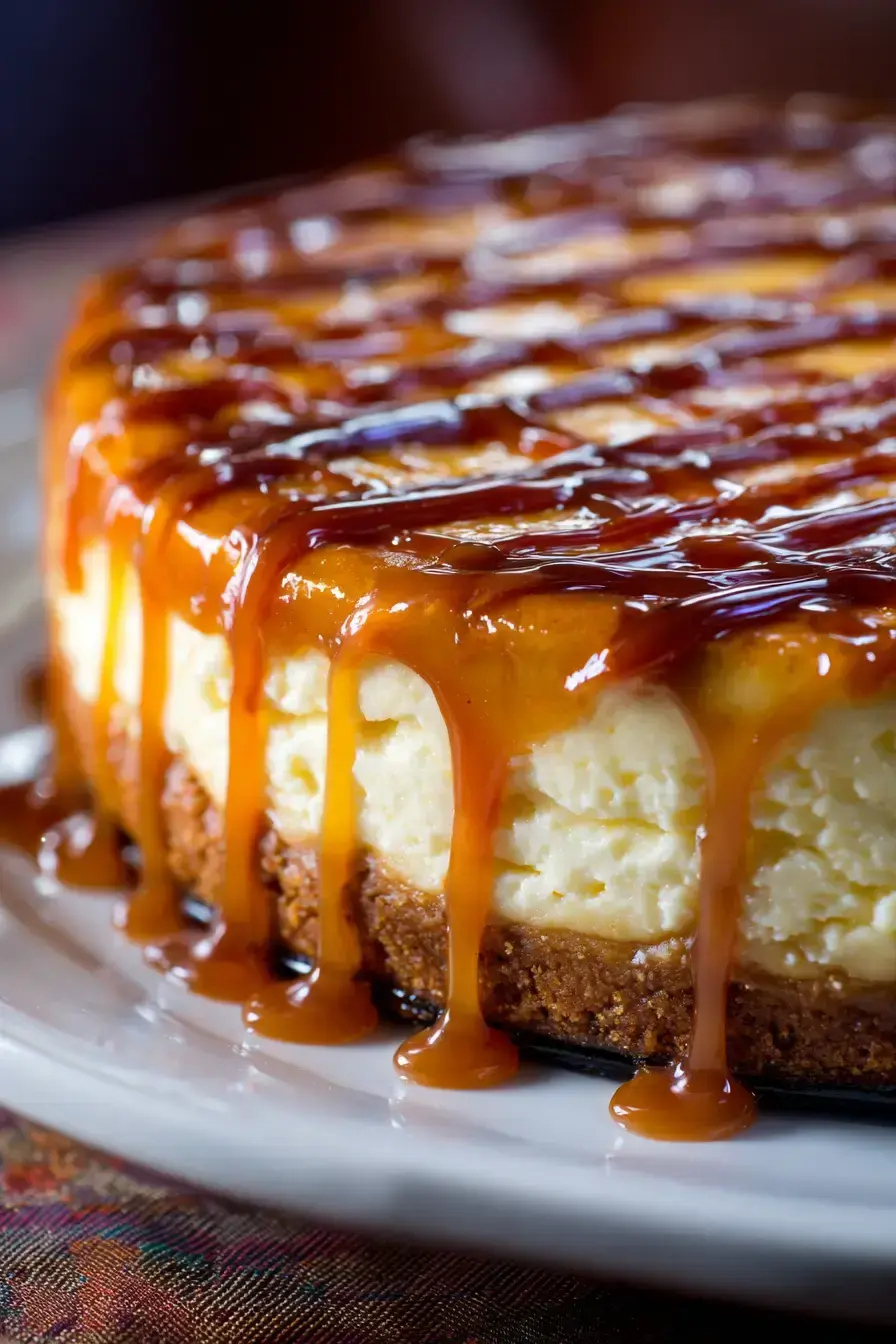 serving Caramel Apple Cheesecake