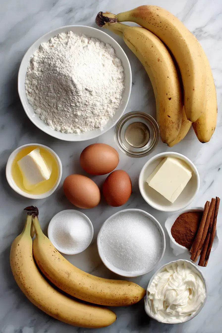 Caramelized Banana Cake ingredients
