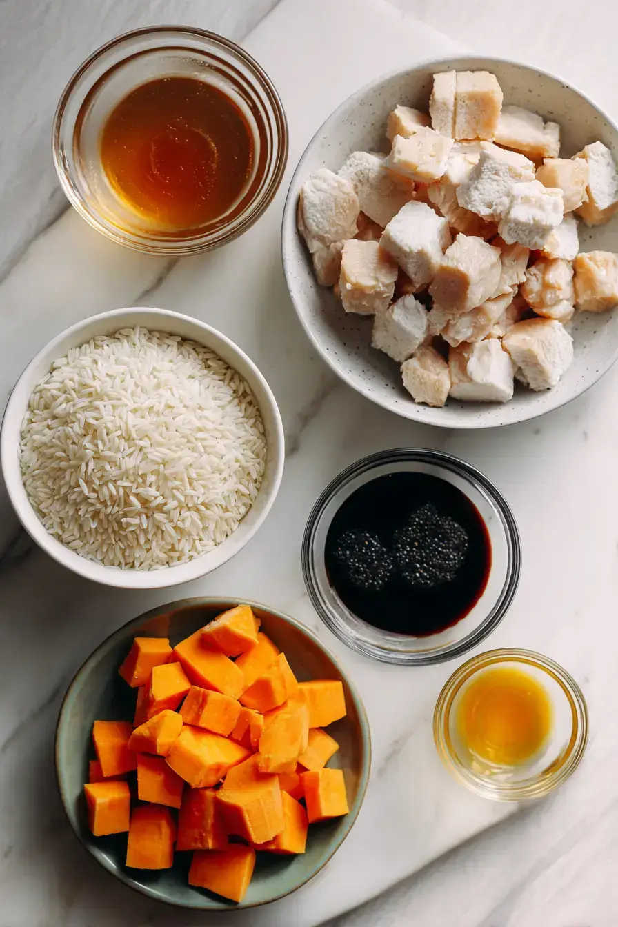 Chicken Sweet Potato Rice Bowl ingredients