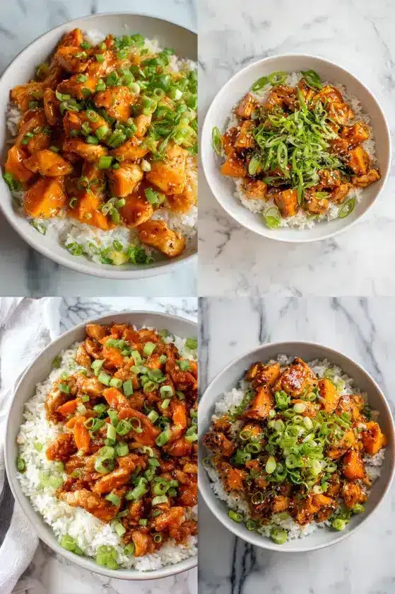 Chicken Sweet Potato Rice Bowl serving step
