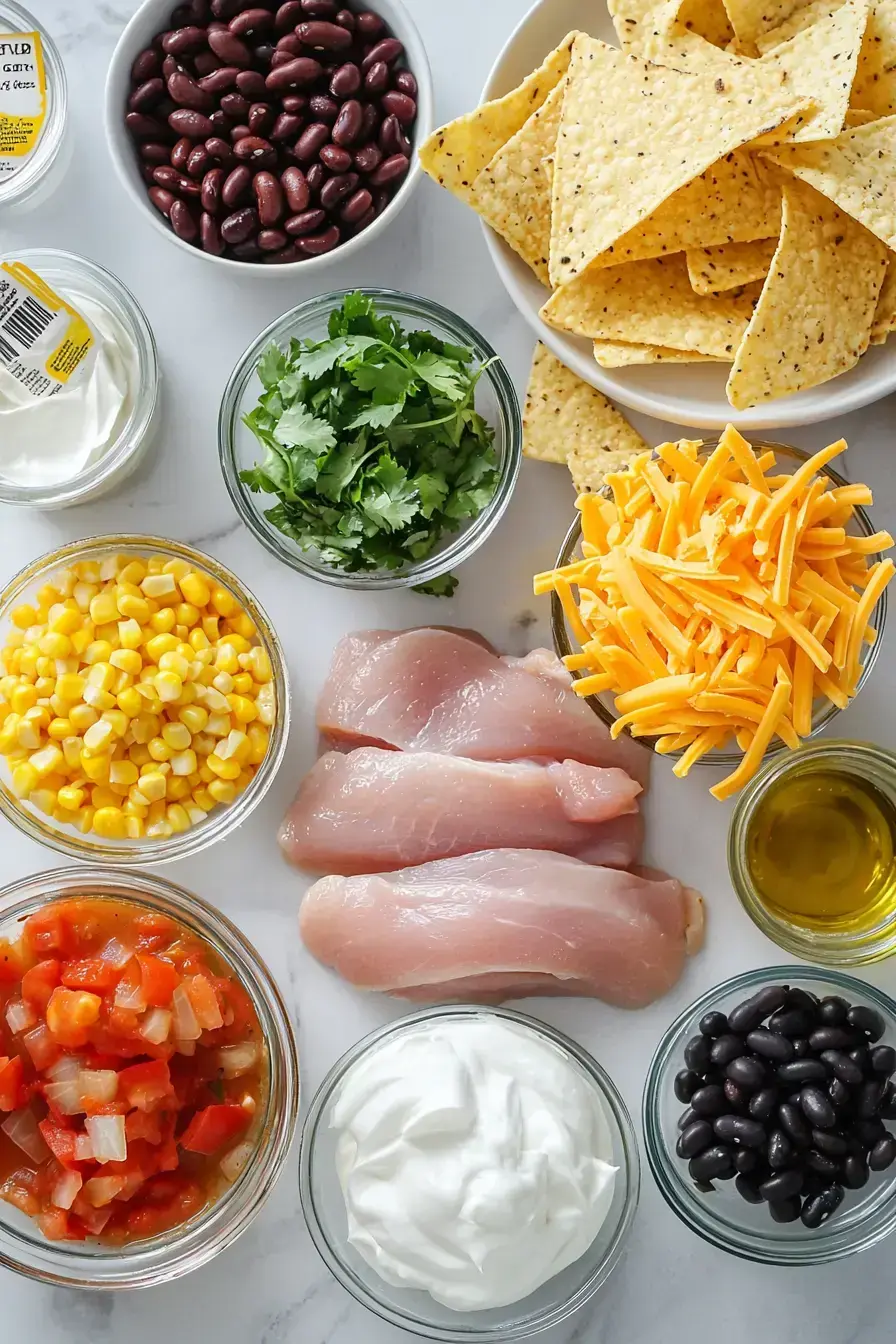 Preparing Chicken Taco Soup ingredients