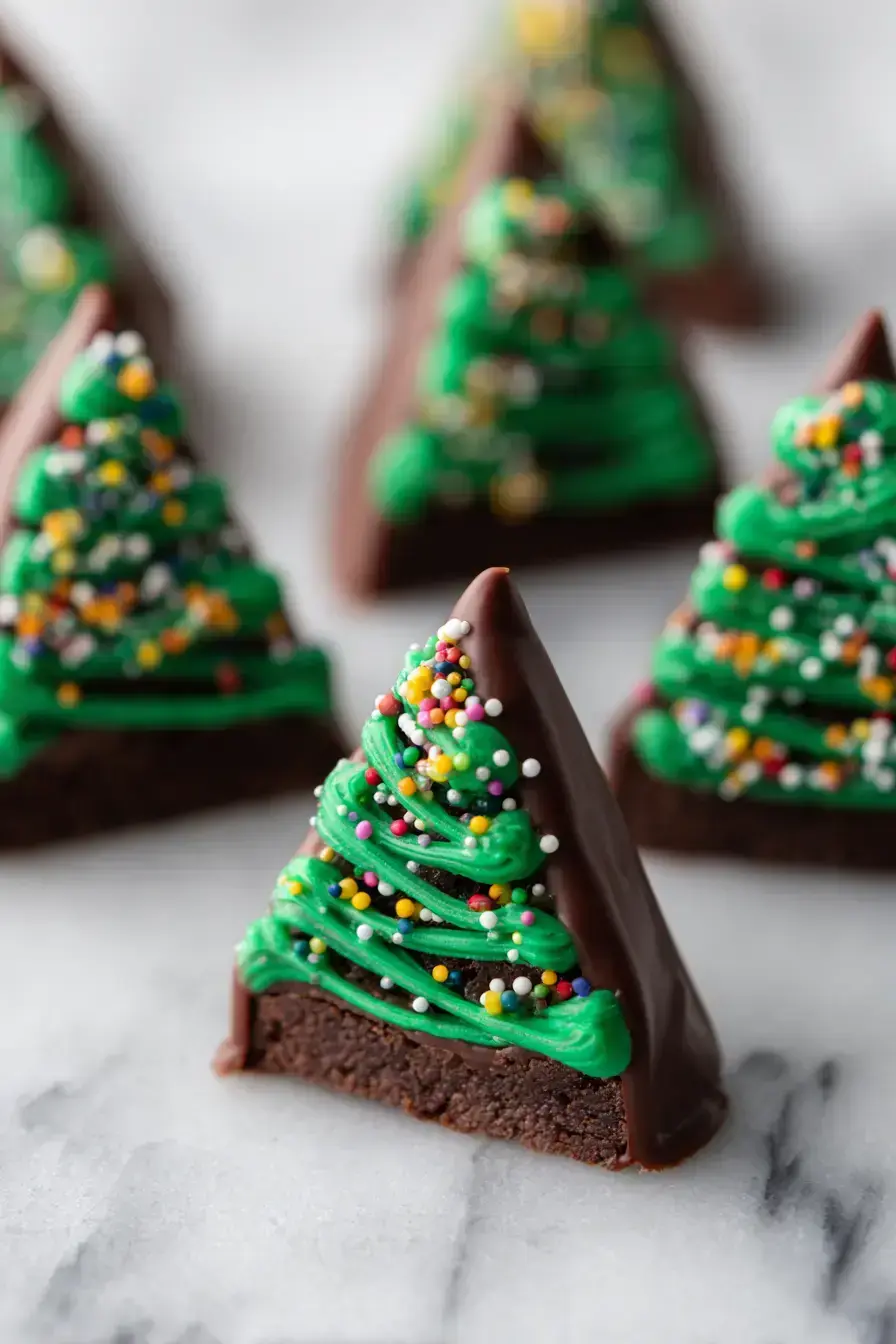 serving Chocolate Brownie Trees for dessert