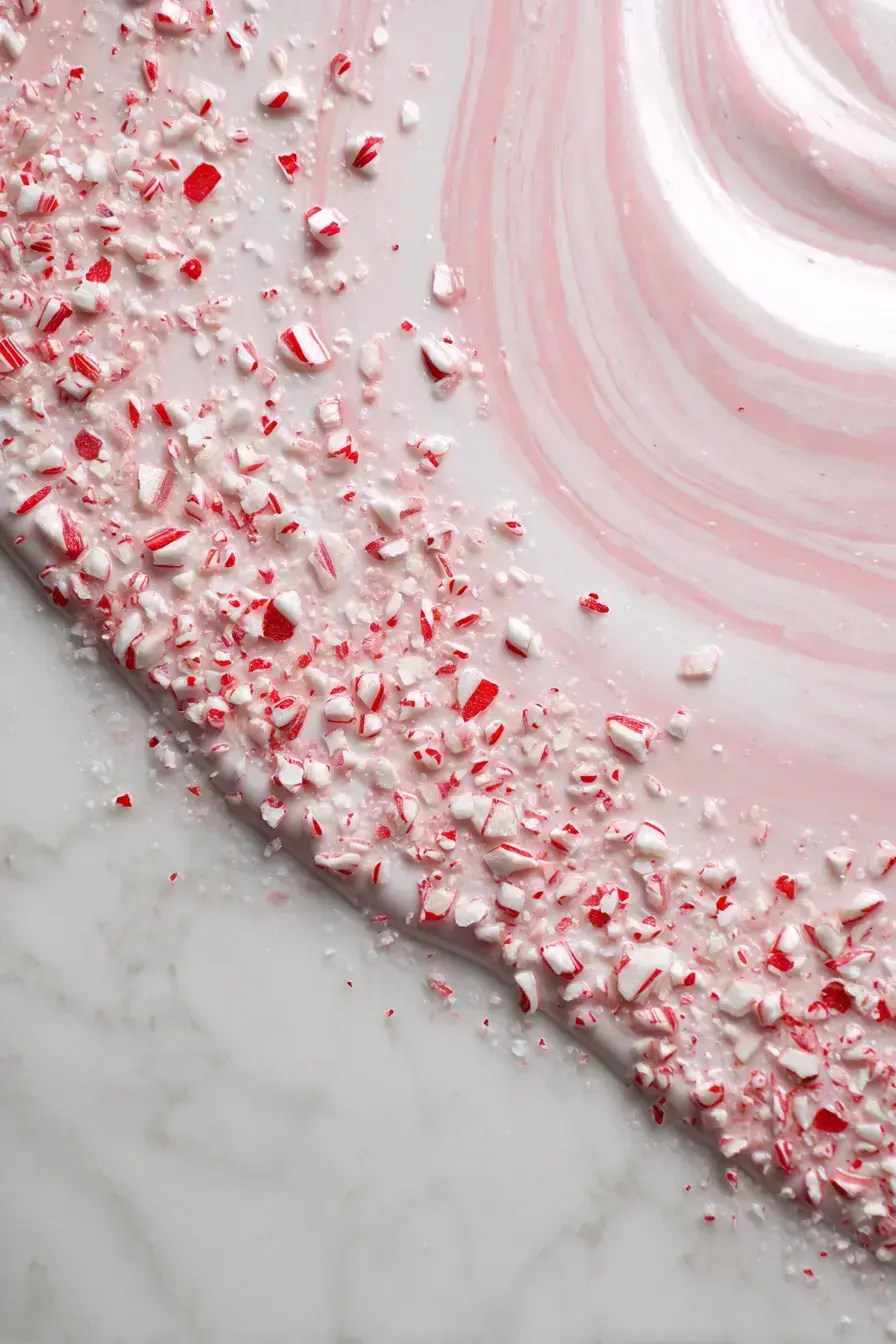 Chocolate Peppermint Magic Shell served over various holiday desserts with festive toppings