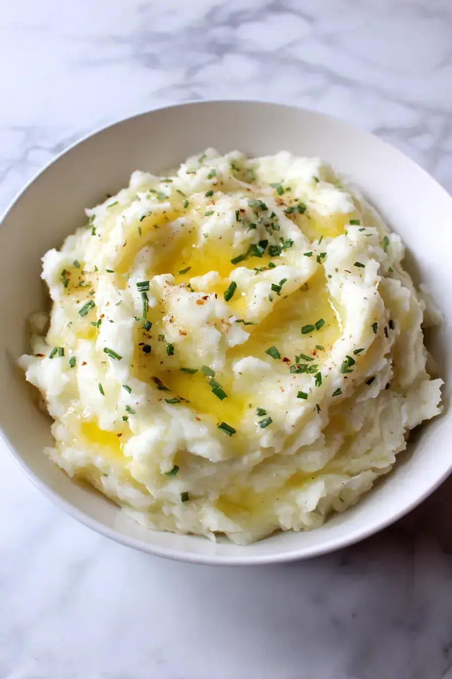 A beautifully served bowl of Colcannon Mashed Potatoes alongside roasted meat and vegetables