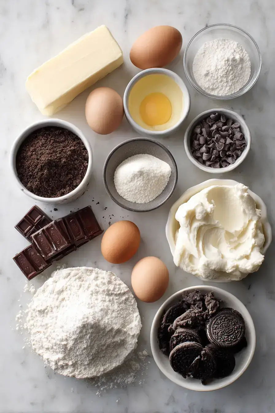 Cookie Brownie Oreo Stack Cake ingredients