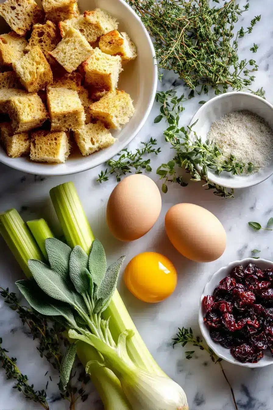Cranberry Turkey Stuffing ingredients