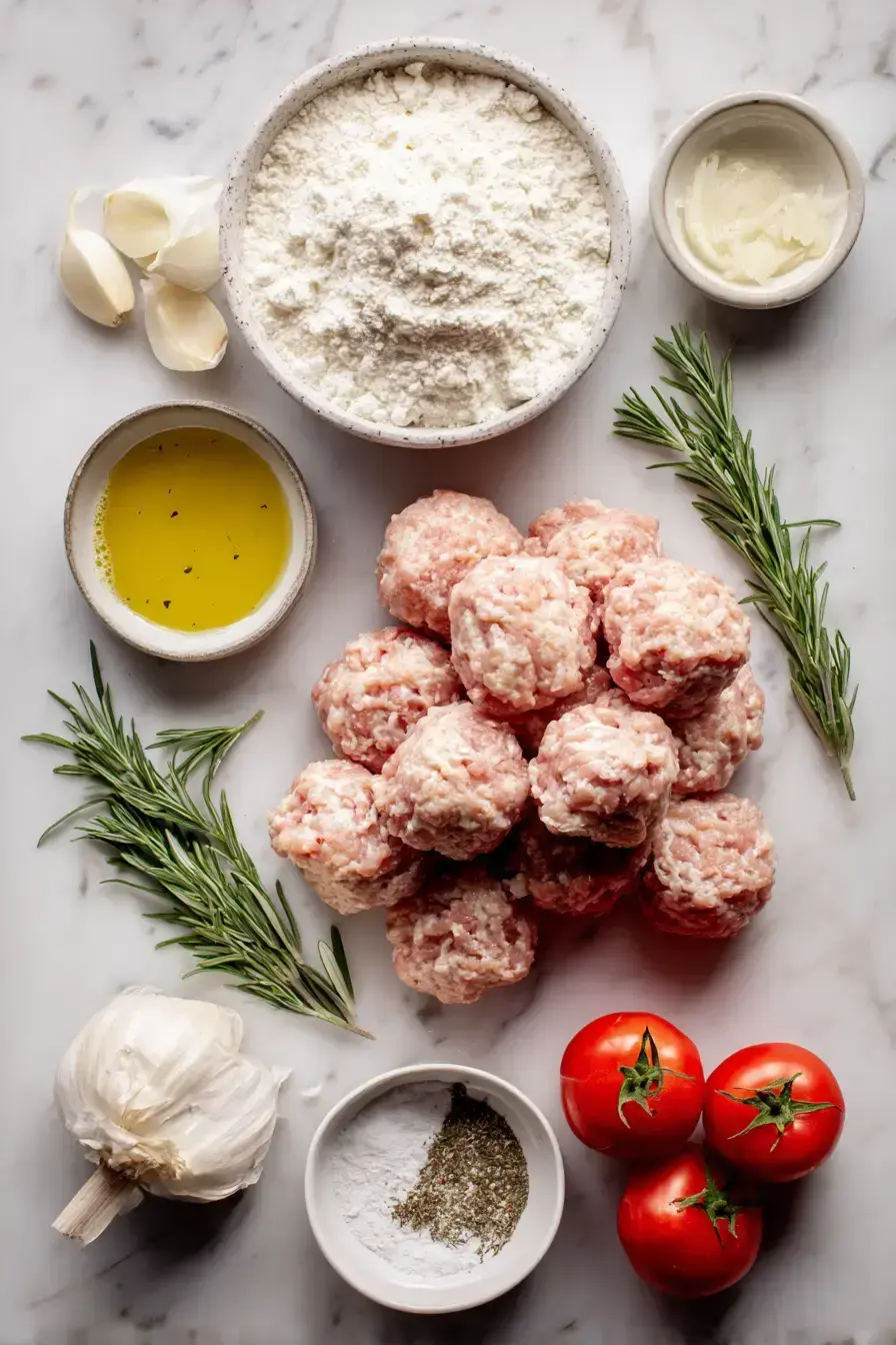 Creamy Garlic Chicken Meatballs ingredients