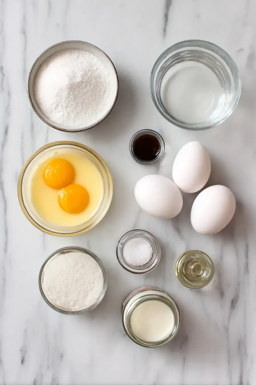 Flan Recipe ingredients laid out