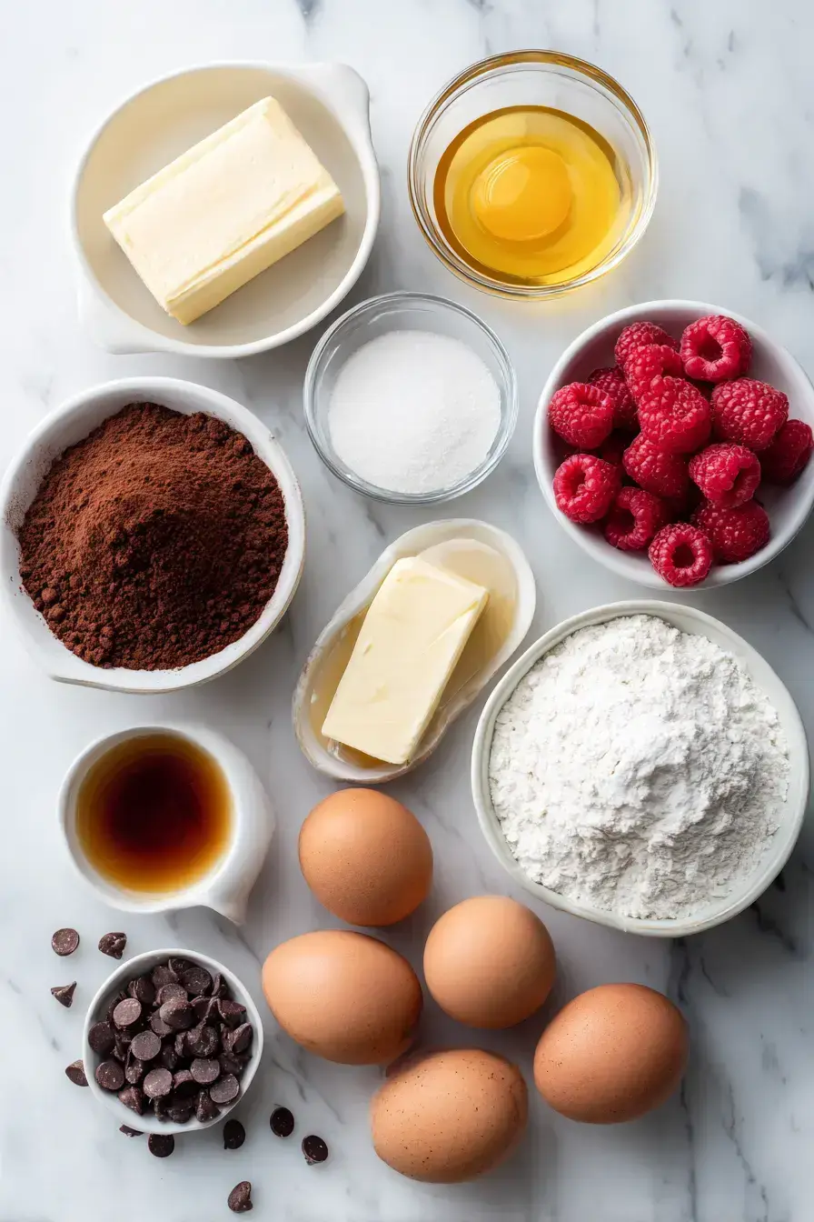 Fudgy Raspberry Brownies ingredients