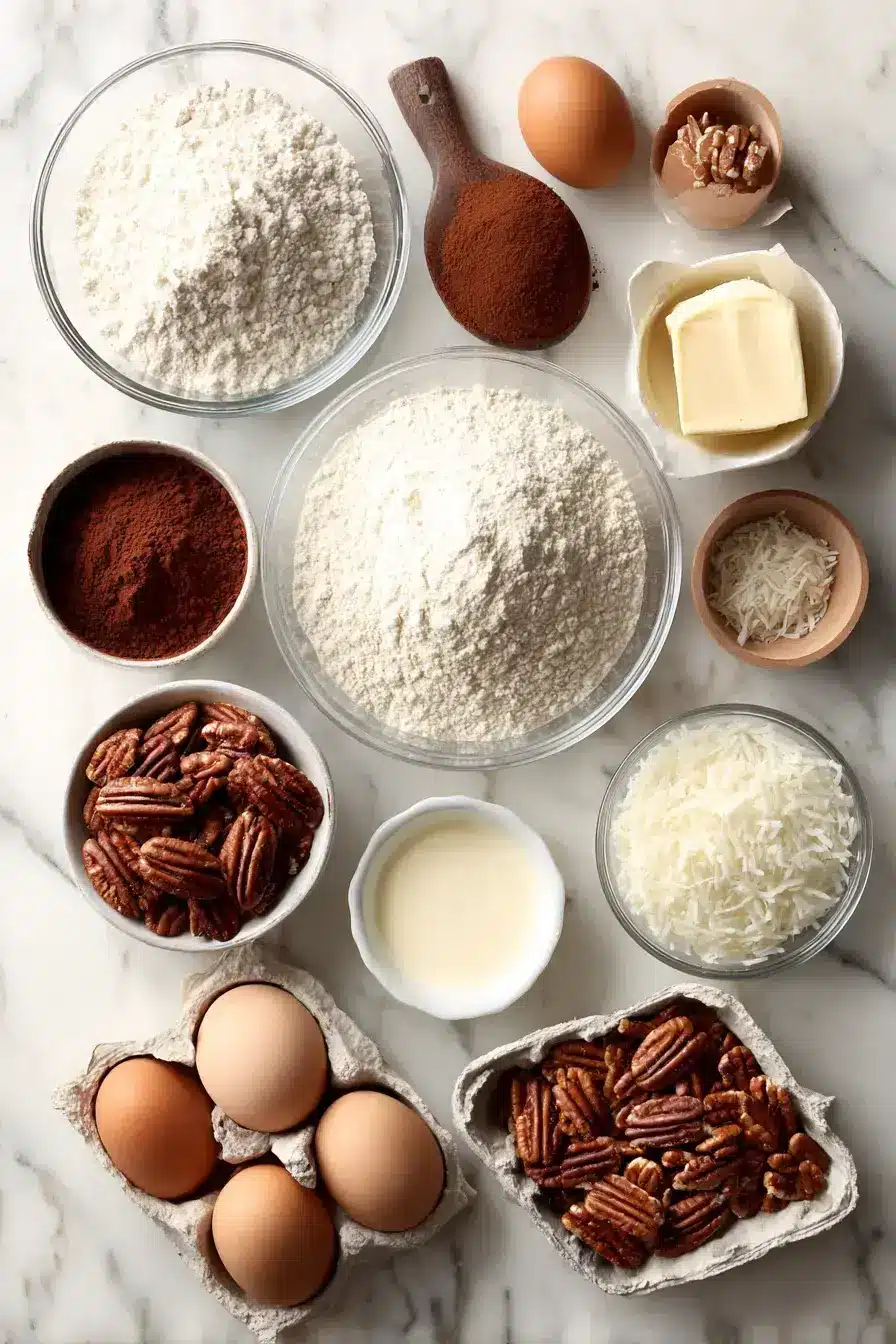 German Chocolate Cake ingredients