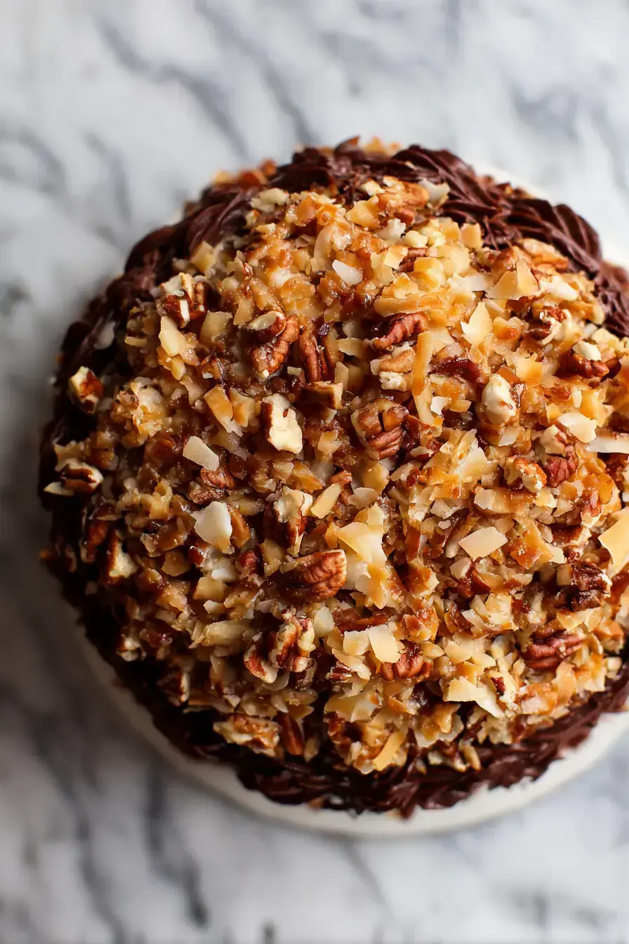 serving German Chocolate Cake for dessert