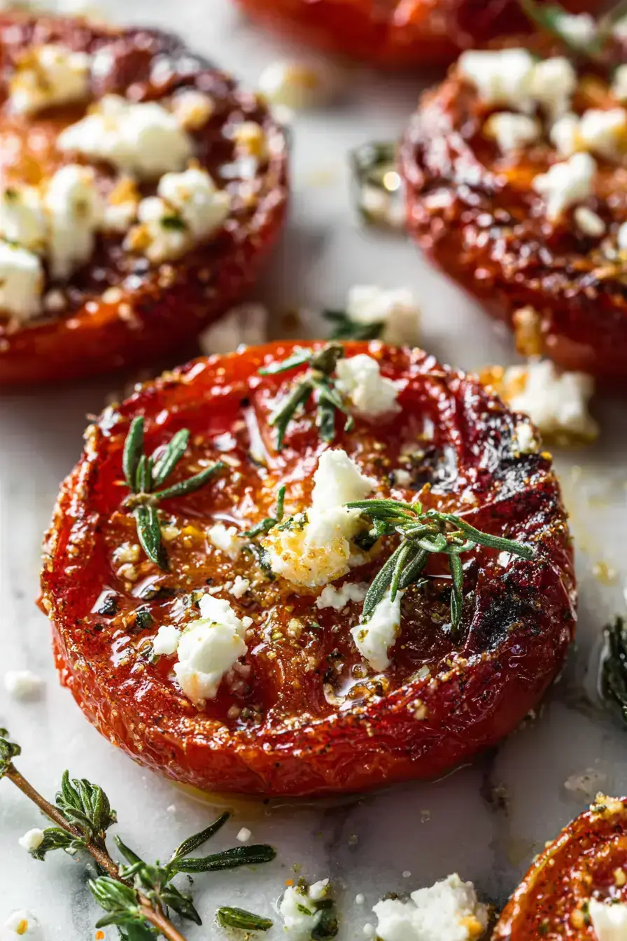 Authentic Greek Roasted Tomatoes with Feta Cheese