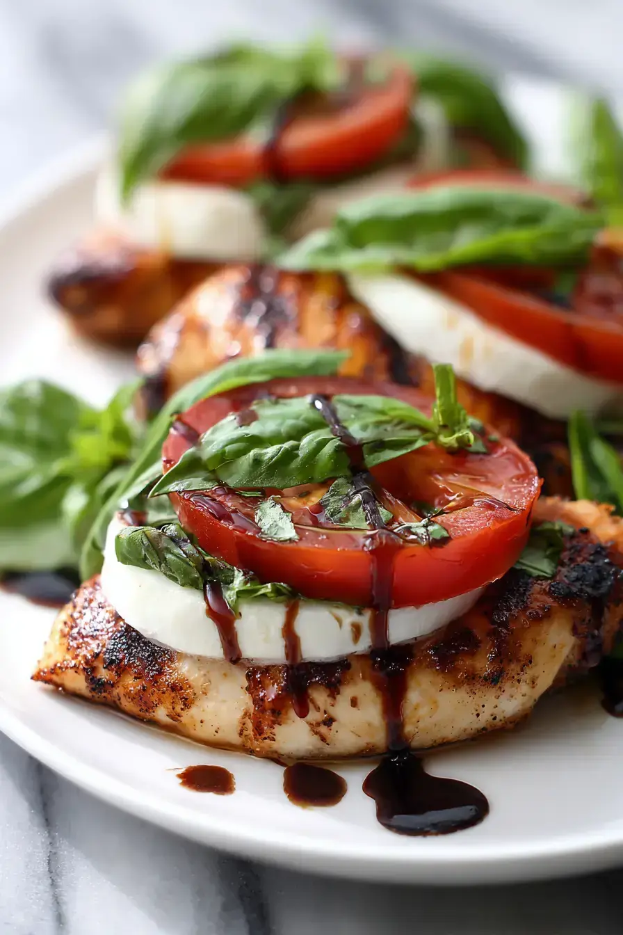 Grilled Chicken Caprese with Fresh Mozzarella and Basil