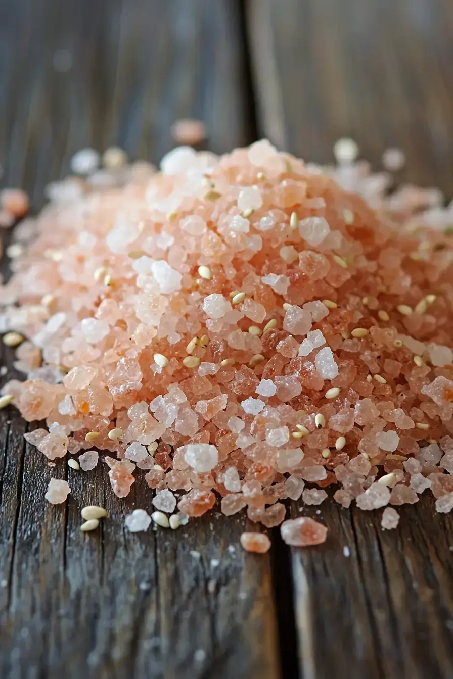 Japanese Pink Salt being sprinkled over a beautifully plated dish