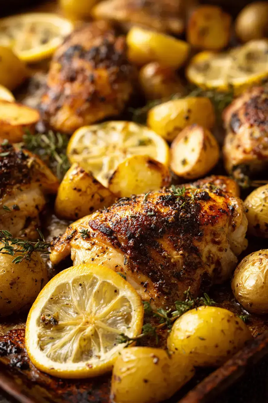 Lemon and Garlic Chicken Tray Bake
