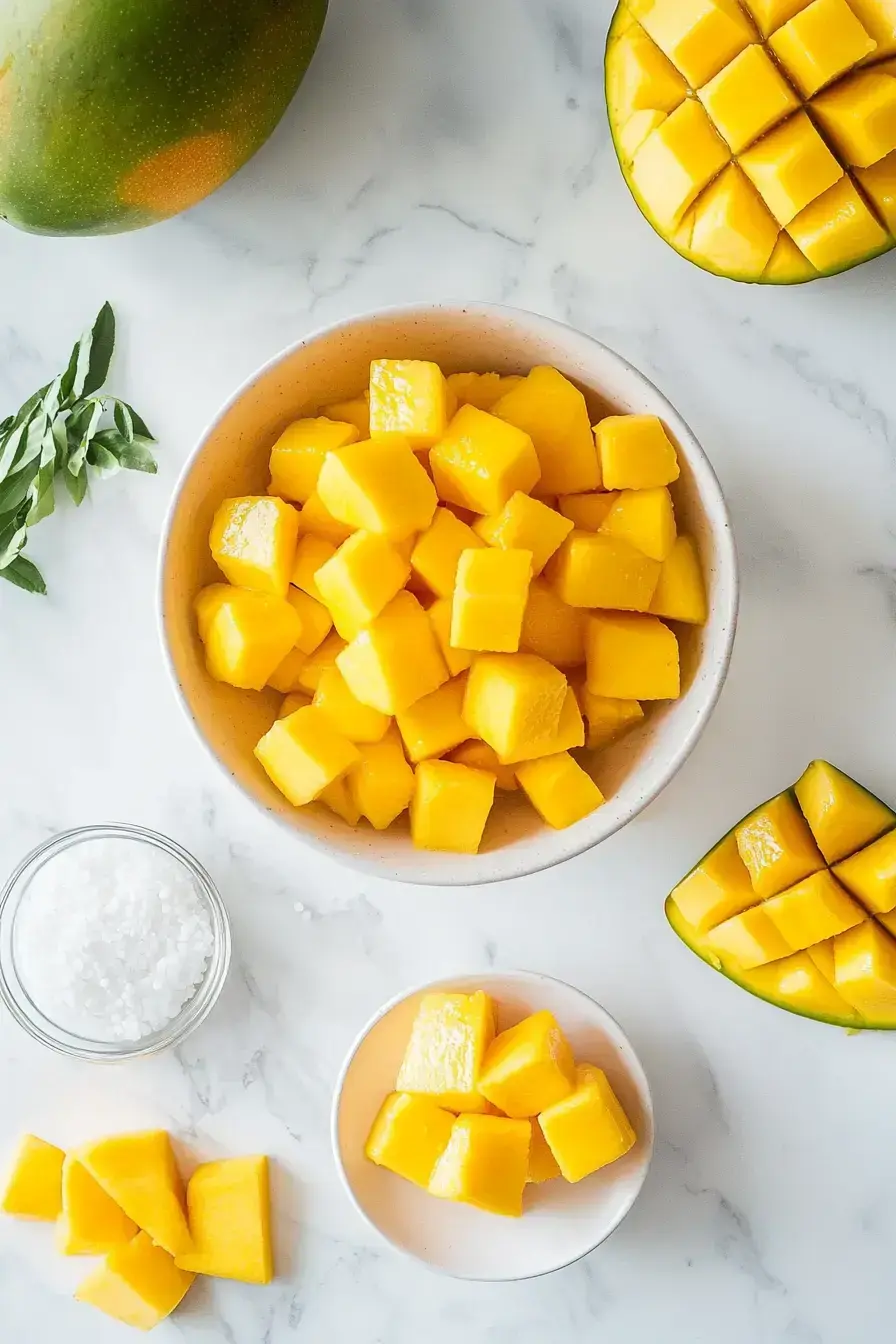 Ingredients for Mango Sago Recipe including mango, coconut milk and tapioca pearls