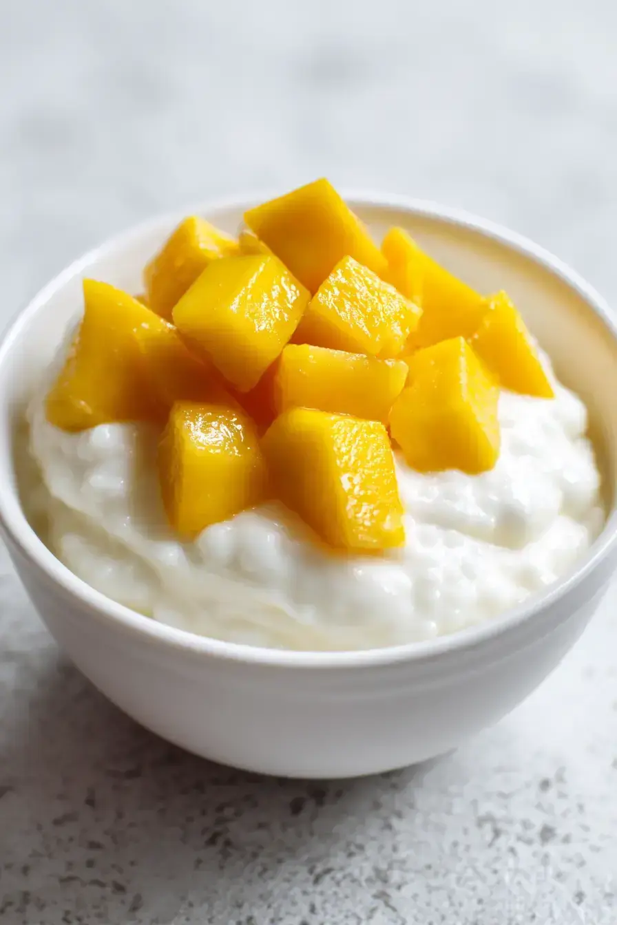 Mango Sago Recipe served in glass bowls with fresh mango garnish and mint leaves