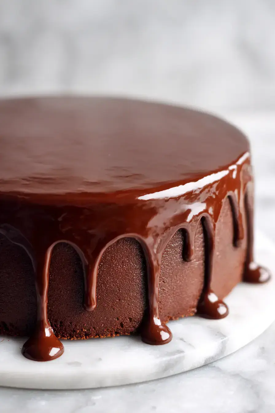 Midnight Chocolate Cake serving suggestion with berries