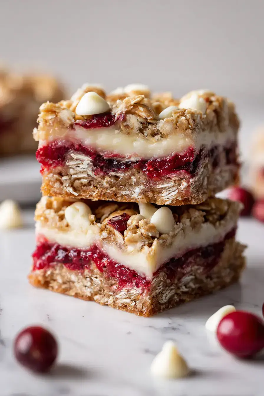 Moist Christmas Cranberry Bars serving suggestion