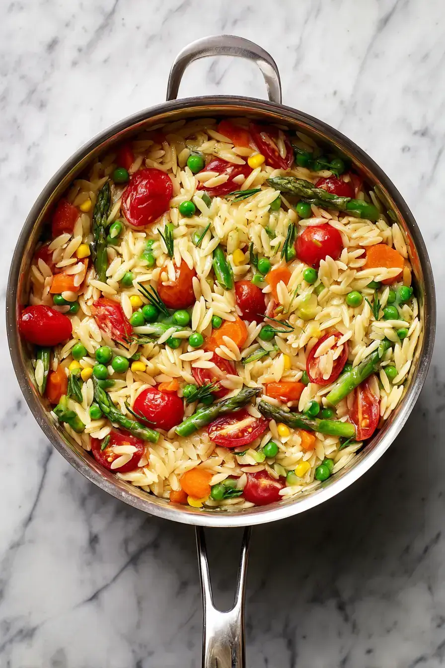 Creamy One Pot Orzo Primavera