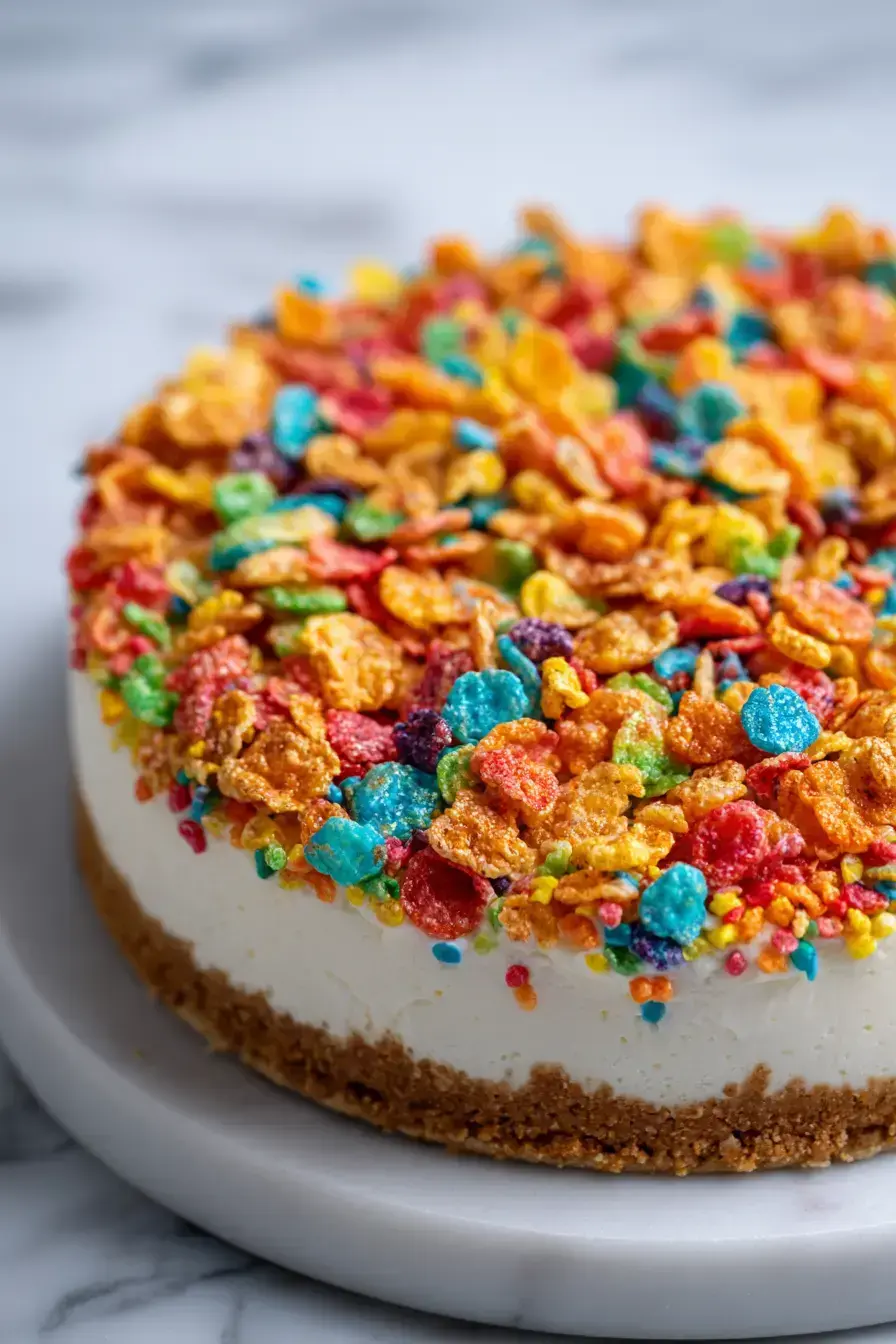 Rainbow Cereal Cheesecake