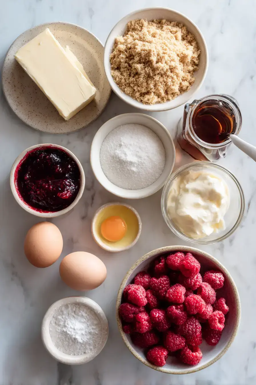 Raspberry Cheesecake Bars ingredients