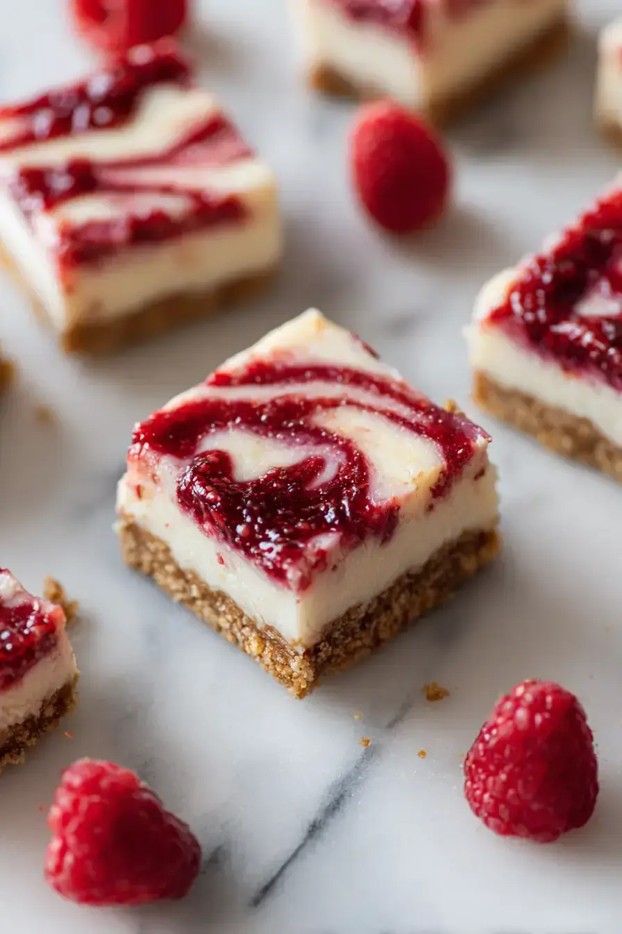 Serving Raspberry Cheesecake Bars