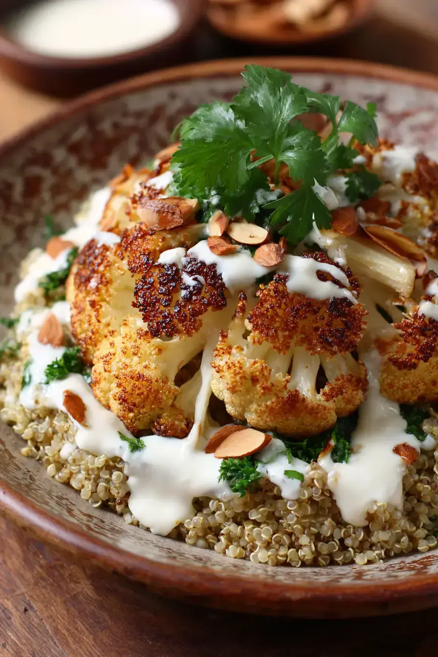 serving Roasted Cauliflower Bowl