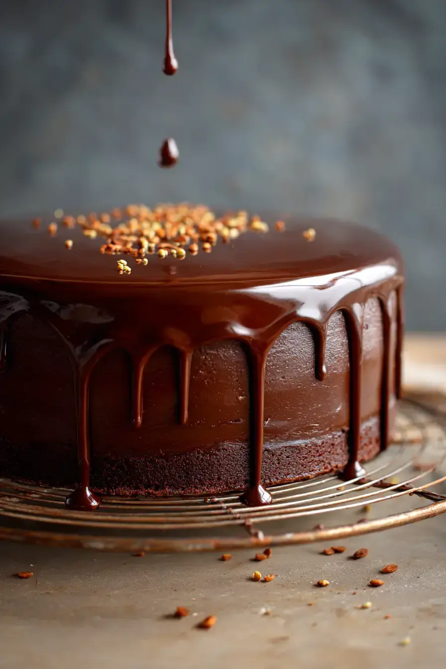 serving Ultimate Chocolate Fudge Cake