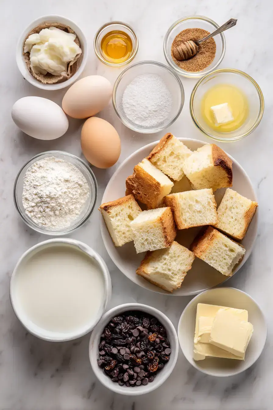 Vanilla Custard Bread Pudding preparation step