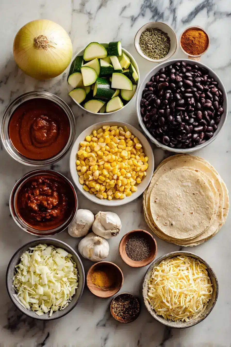Vegetarian Enchiladas ingredients