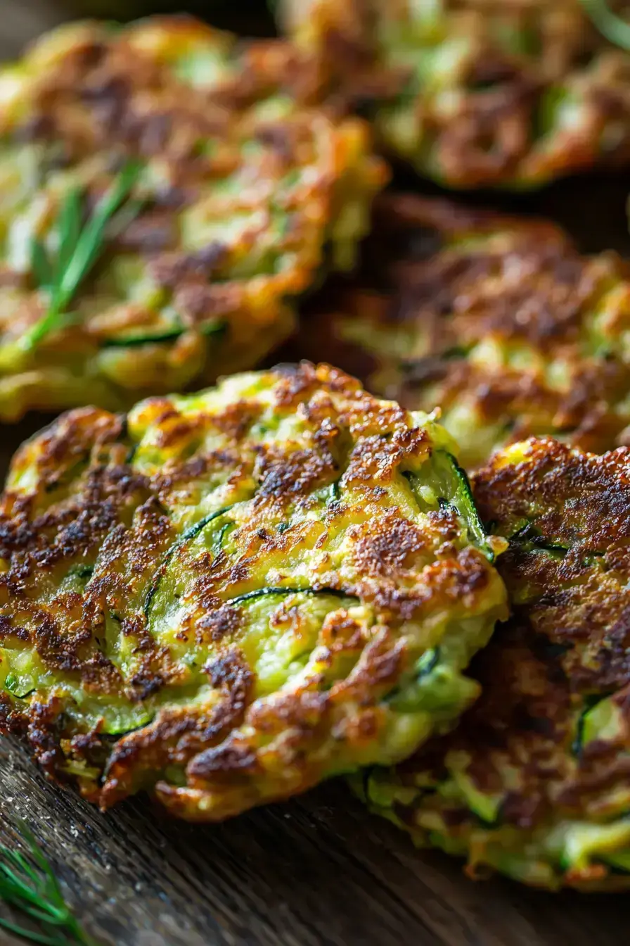 Hearty Zucchini Fritters With Sour Cream