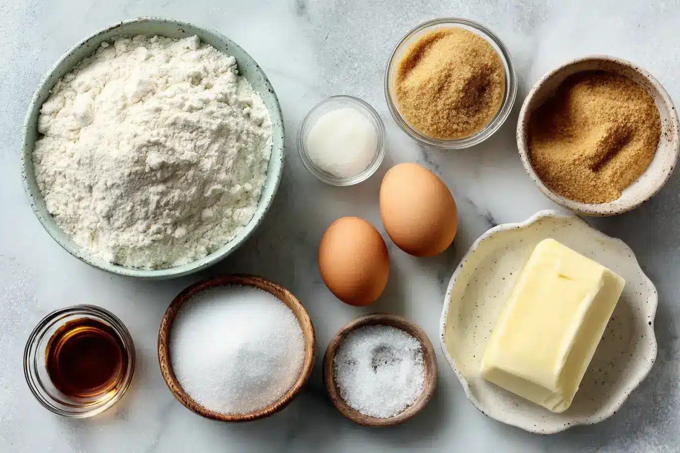 Ingredients for making Almond Caramel Crunch Cookie recipe