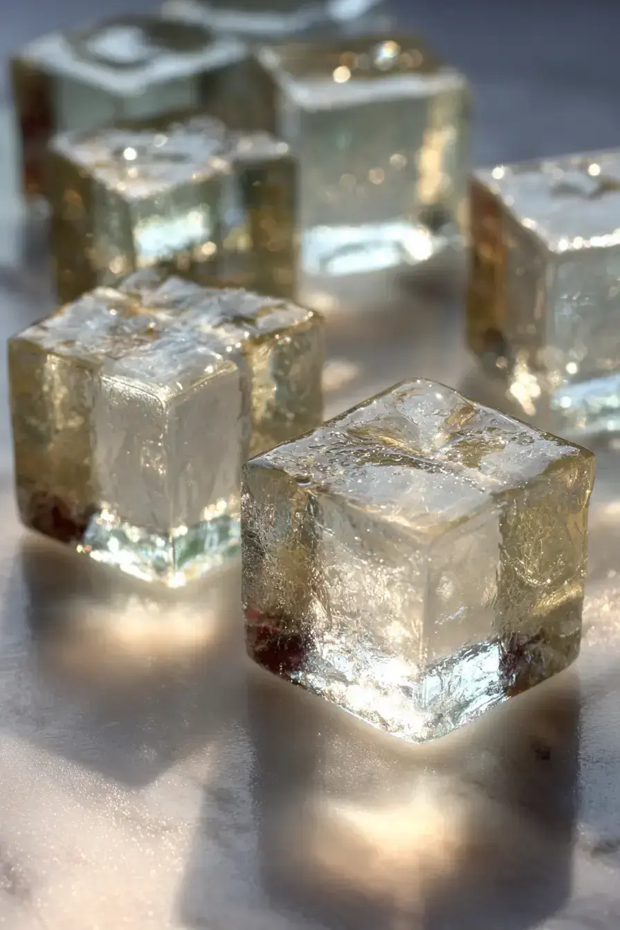 Beautiful serving of gelatin trick dessert with fresh berries and mint garnish