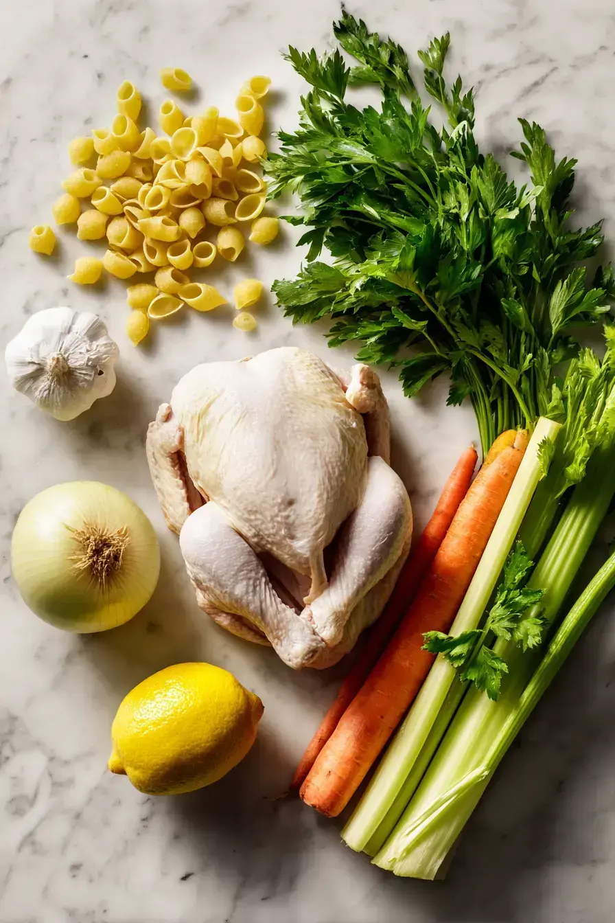 Fresh ingredients for a healing Italian Penicillin Soup