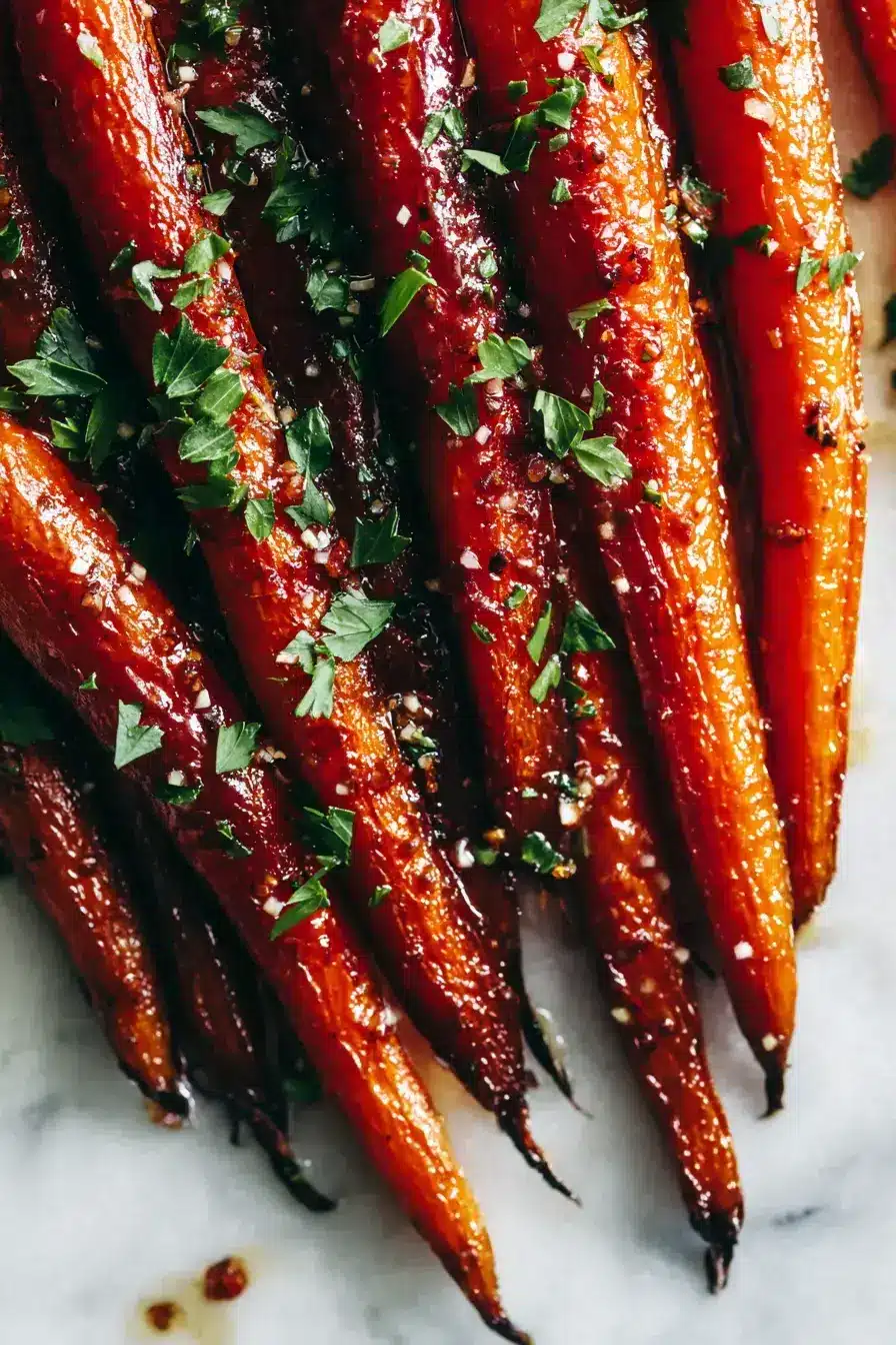 Maple Dijon Roasted Carrots with Sweet and Tangy Glaze