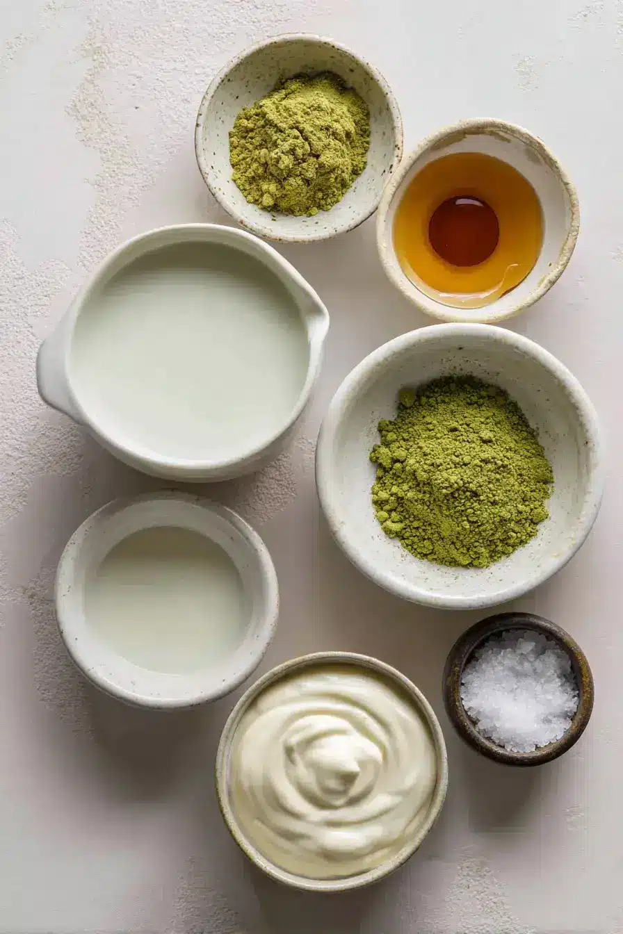 Pistachio Matcha Latte ingredients